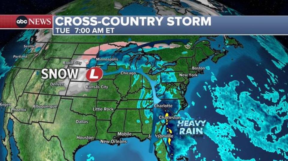 PHOTO: Cross-country storm weather map for Tuesday, Dec. 26, 2023. (ABC News)