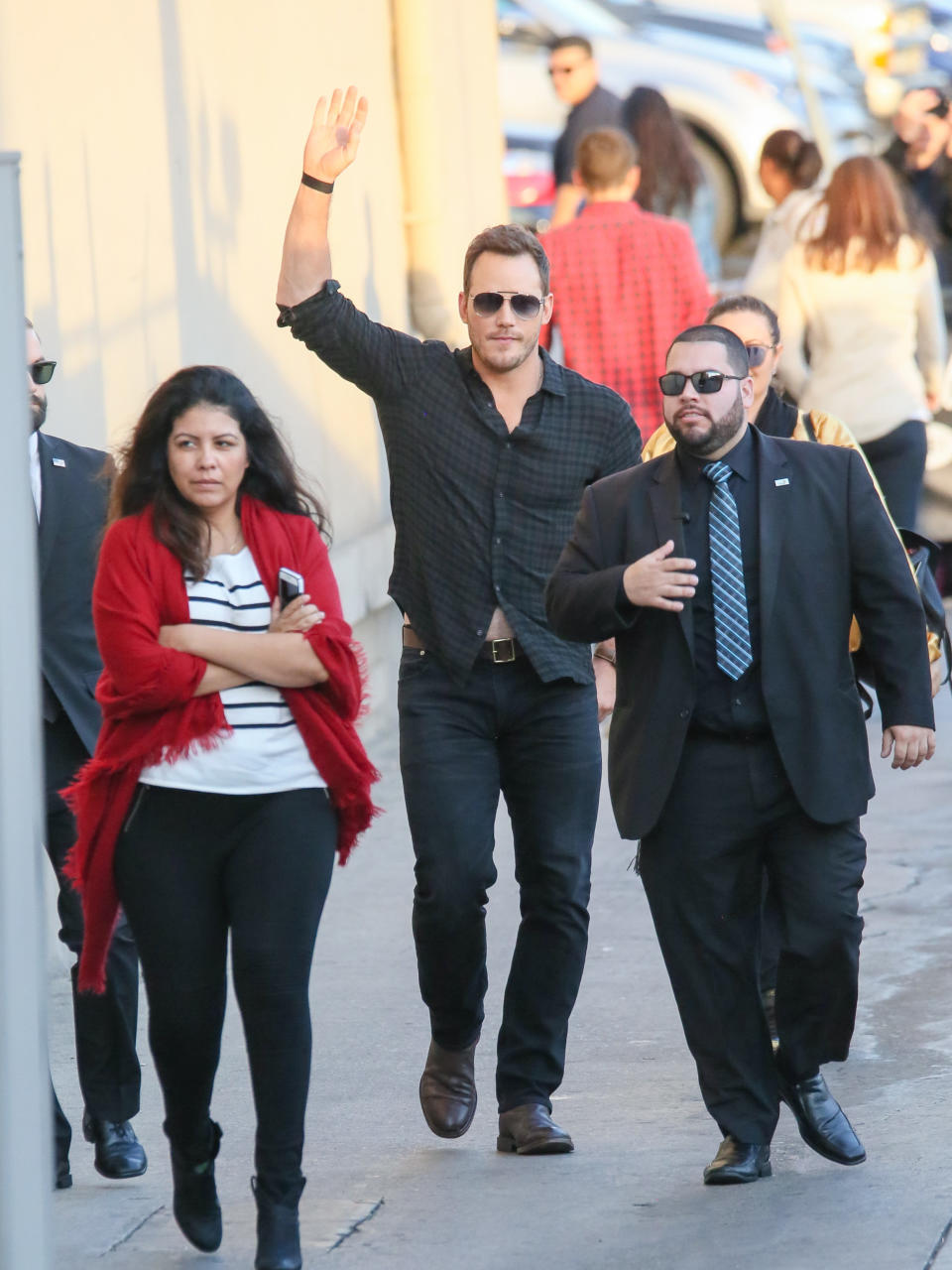 LOS ANGELES, CA - DECEMBER 04: Chris Pratt is seen at 'Jimmy Kimmel Live' on December 04, 2017 in Los Angeles, California.  (Photo by BG017/Bauer-Griffin/GC Images)