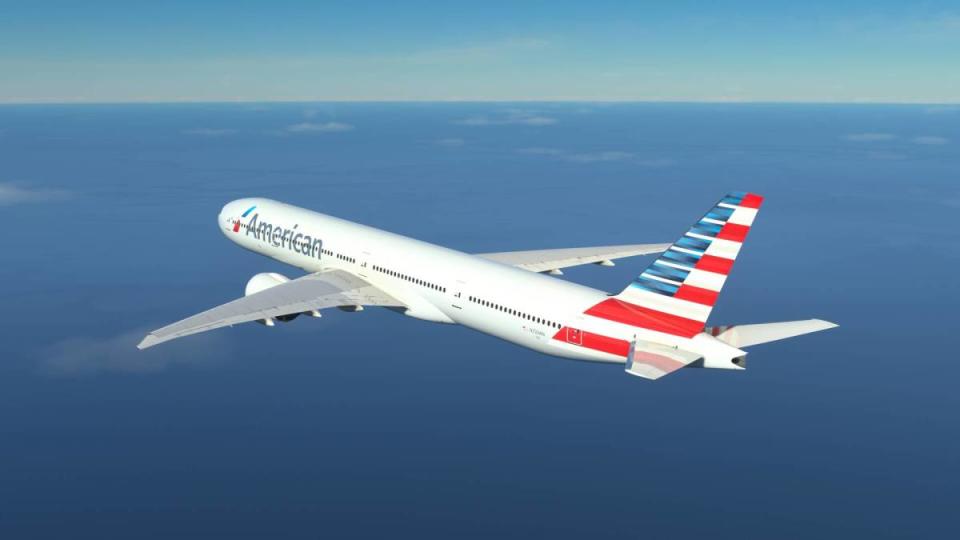 An American Airlines jet is seen flying above an ocean. A recent incident at Reagan National Airport caused some concern.<p>Shutterstock</p>