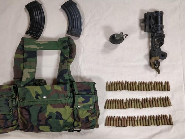 Jammu and Kashmir Police recovered arms and ammunition from the possession of two terrorists in Sopore district on Sunday.