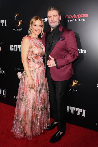 <p>Dave Kotinsky/Getty</p> Kelly Preston and John Travolta attend the New York premiere of Gotti starring John Travolta on June 14, 2018.