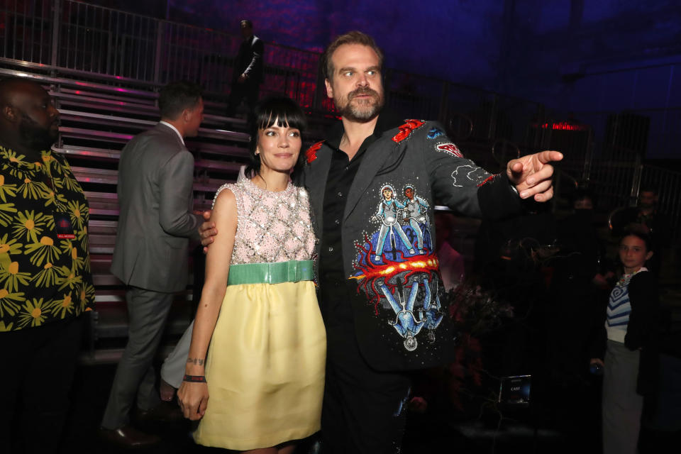 BROOKLYN, NEW YORK - MAY 14: Lily Allen and David Harbour attend Netflix's 