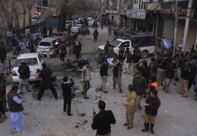 The site of the suicide bombing in Quetta, Pakistan