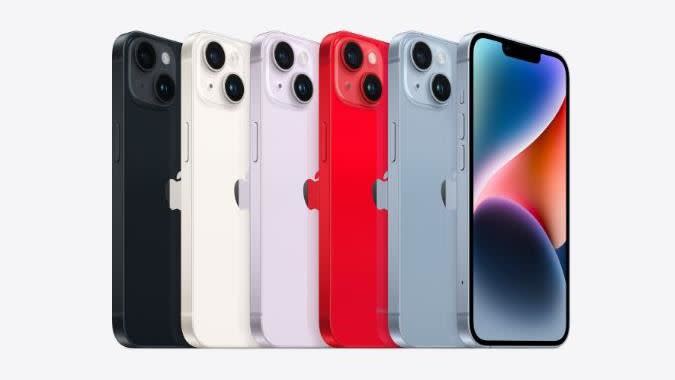 iPhone 14 Plus共有5色，3種容量，還有6.7吋超大螢幕。（圖／翻攝自蘋果官網）