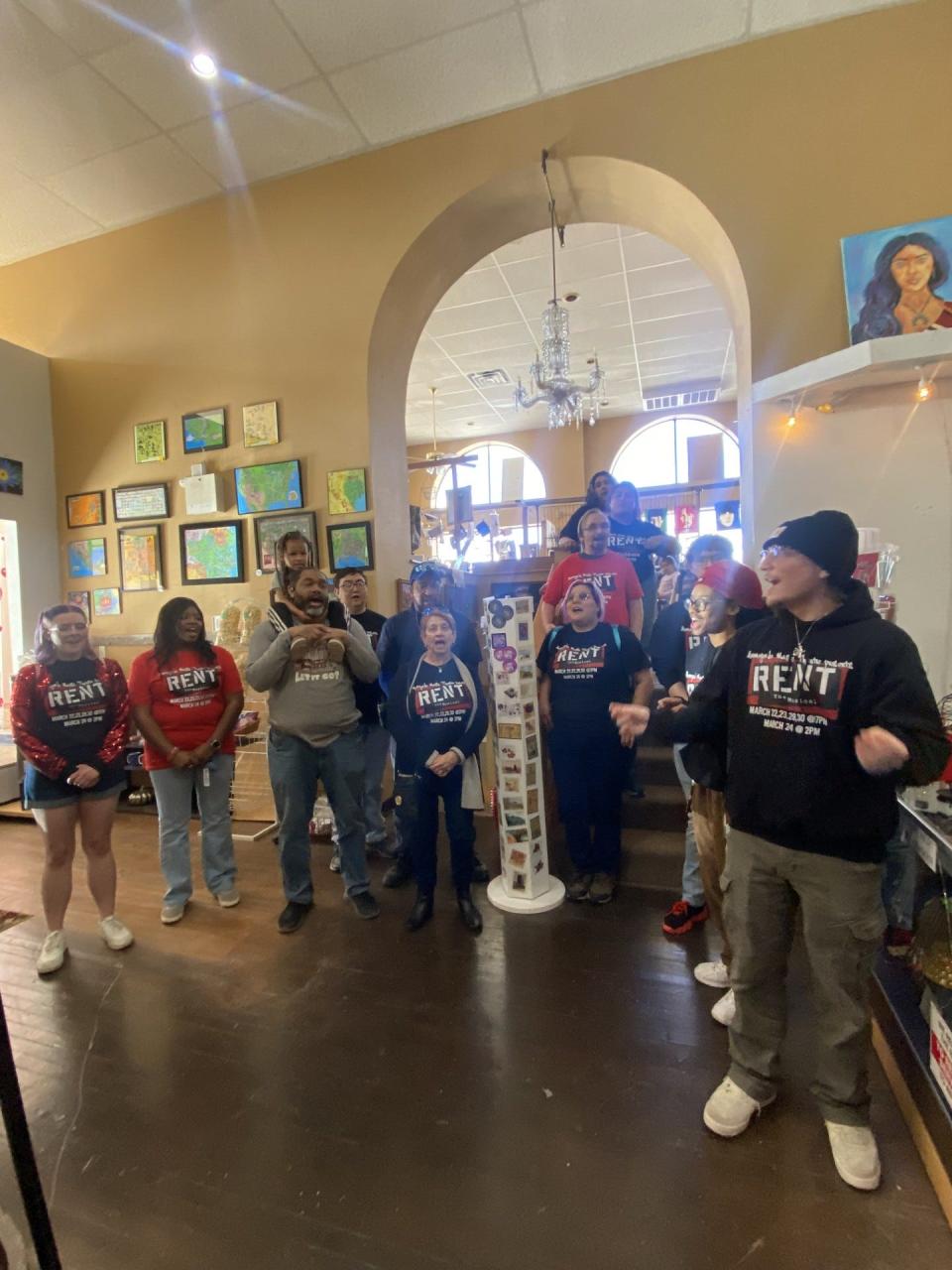 Cast of Alamogordo Music Theatre surprised residents throughout Alamogordo in a series of flash mobs throughout the city in order to promote their production of 'RENT.'