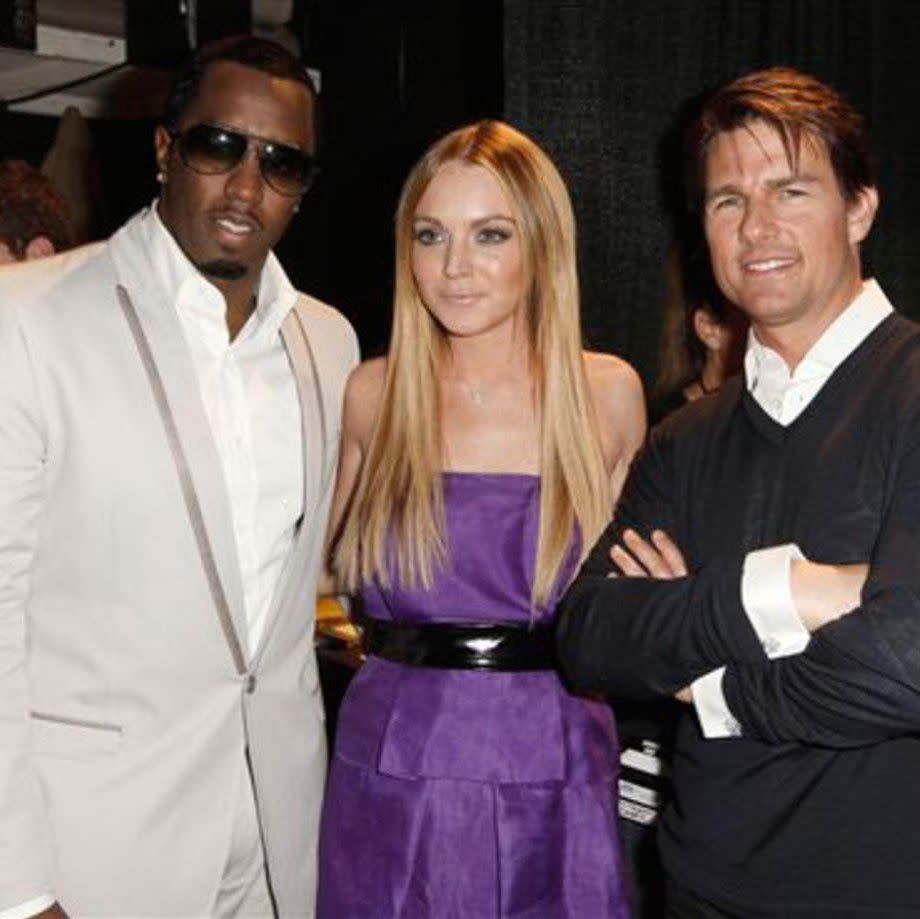 Lindsay Lohan with Diddy and Tom Cruise