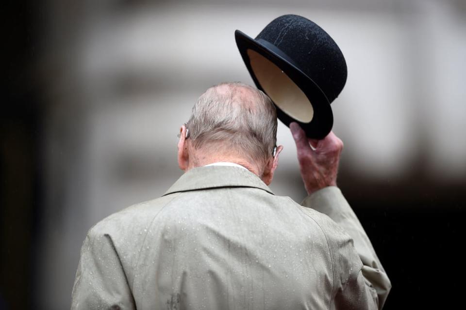 <div class="inline-image__caption"><p>Prince Philip raises his hat during his final individual public engagement on August 2, 2017, in London, England.</p></div> <div class="inline-image__credit">Hannah McCay/WPA Pool/Getty</div>