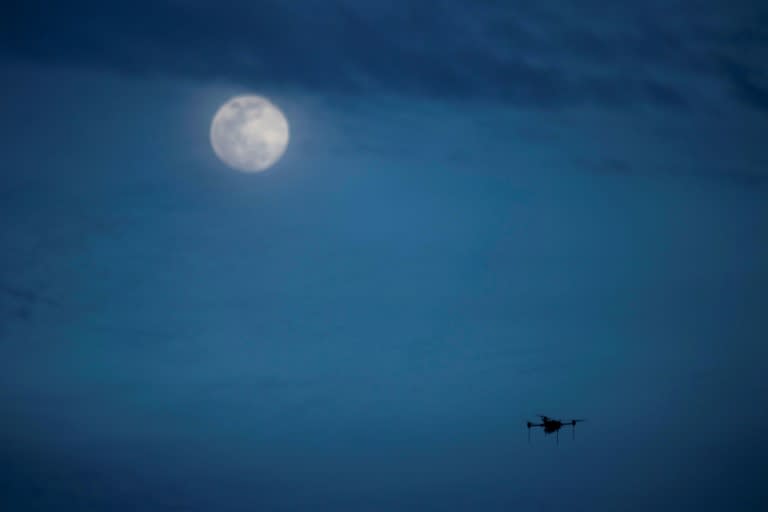 A drone with a thermal imaging camera, shown overflying the Mamiraua reserve, allows researchers to observe animals in the Amazon at times that were impossible before