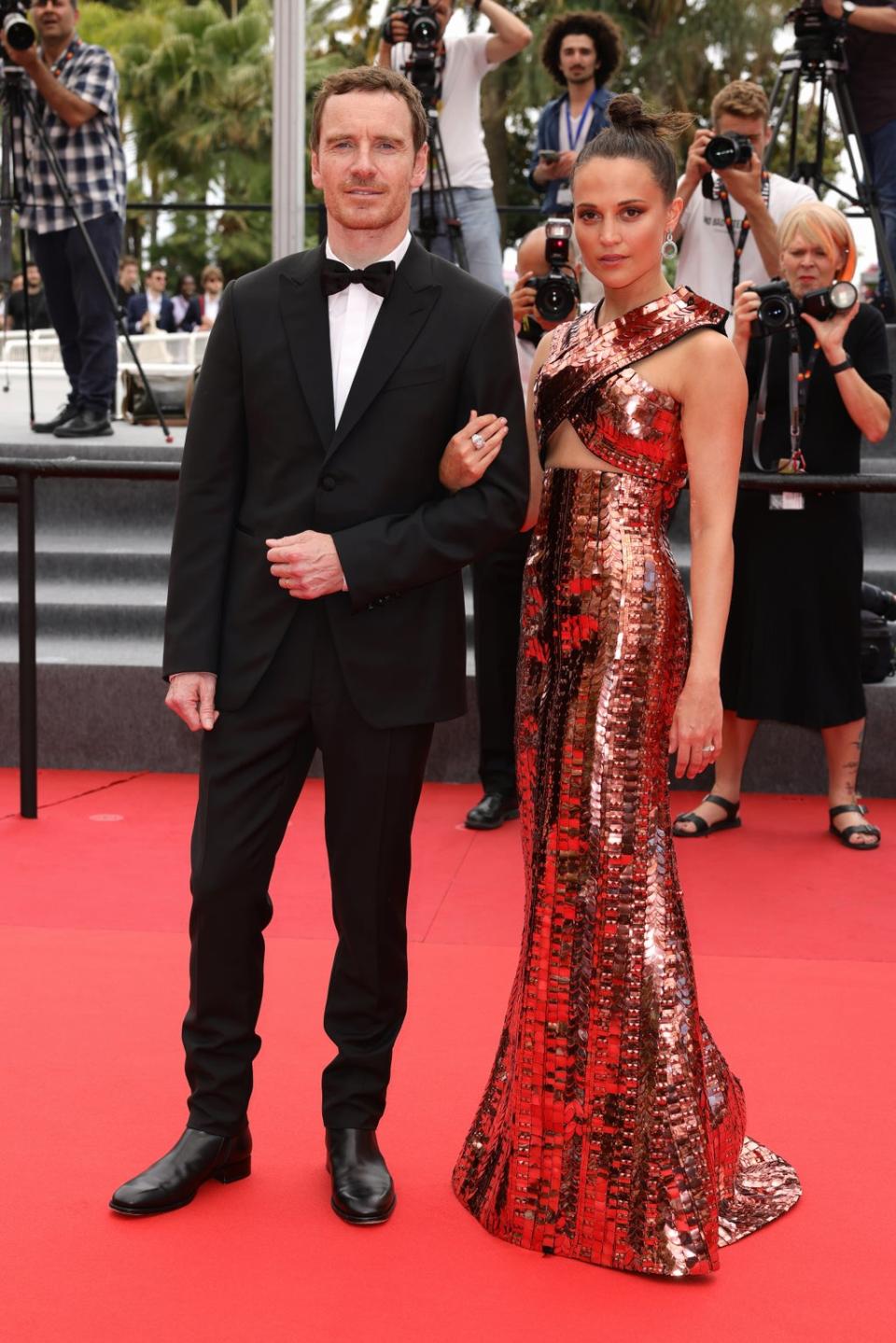 Michael Fassbender and Alicia Vikander attend the screening of Holy Spider (Getty Images)