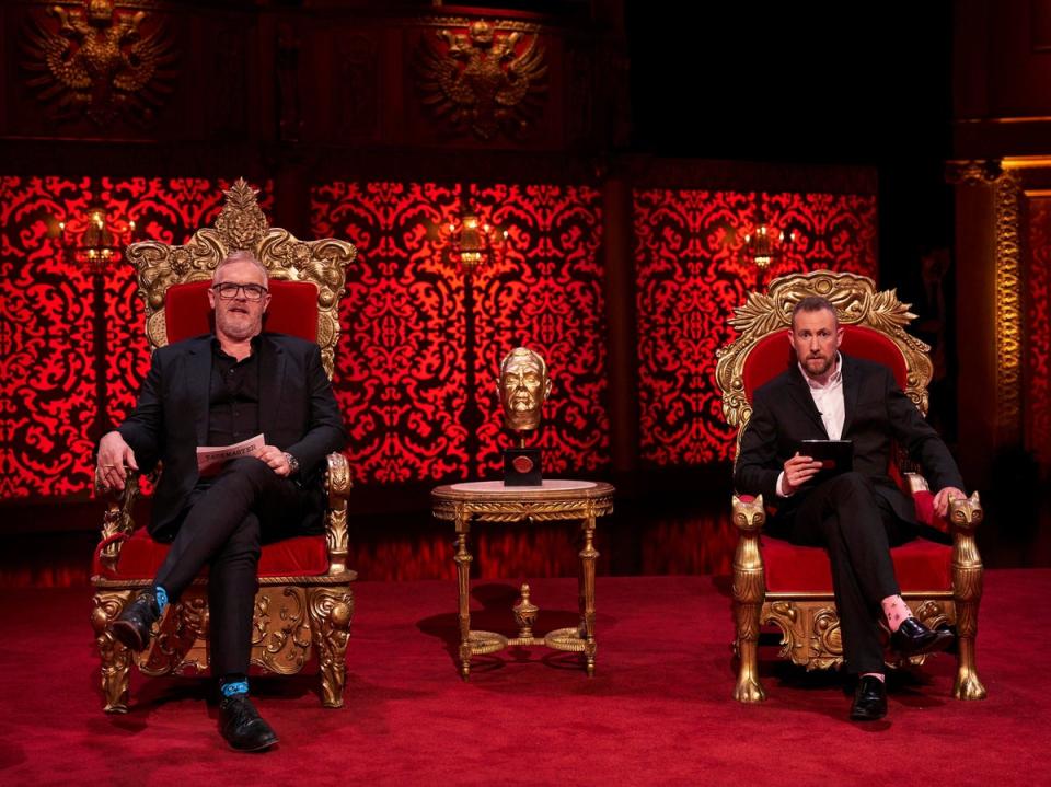 Taskmaster Davies with Alex Horne, the show’s mastermind (Channel 4)