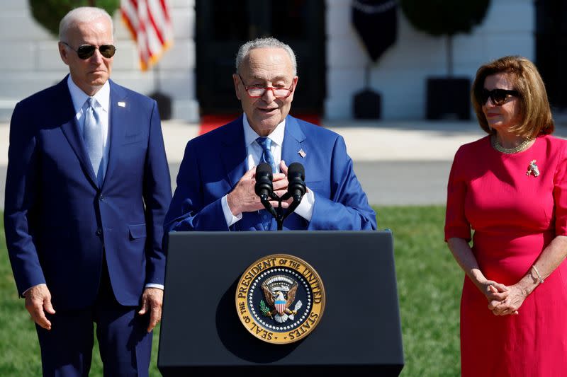 U.S. President Biden signs the CHIPS and Science Act of 2022, in Washington