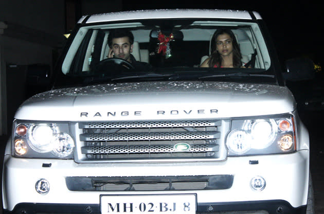 From those good old days when they were a couple - Deepika and Ranbir in a Range Rover.