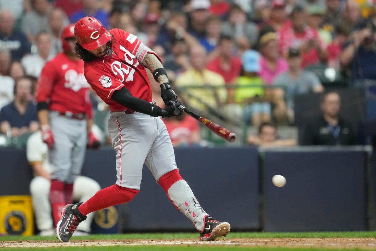 Cincinnati Reds' Jonathan India in action during a baseball game