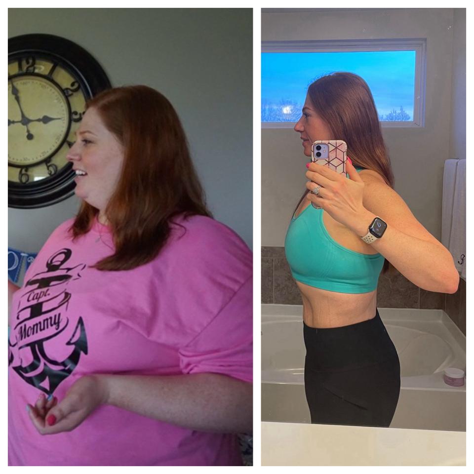 Stephanie Kelly's before and after pictures. She dropped the weight using DDP Yoga.