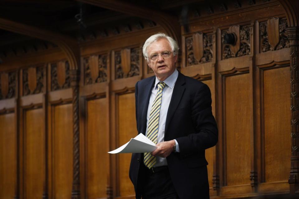 Former Tory Cabinet minister David Davis said he did not agree with suspending in-person meetings between MPs and constituents (UK Parliament/Jessica Taylor/PA) (PA Media)