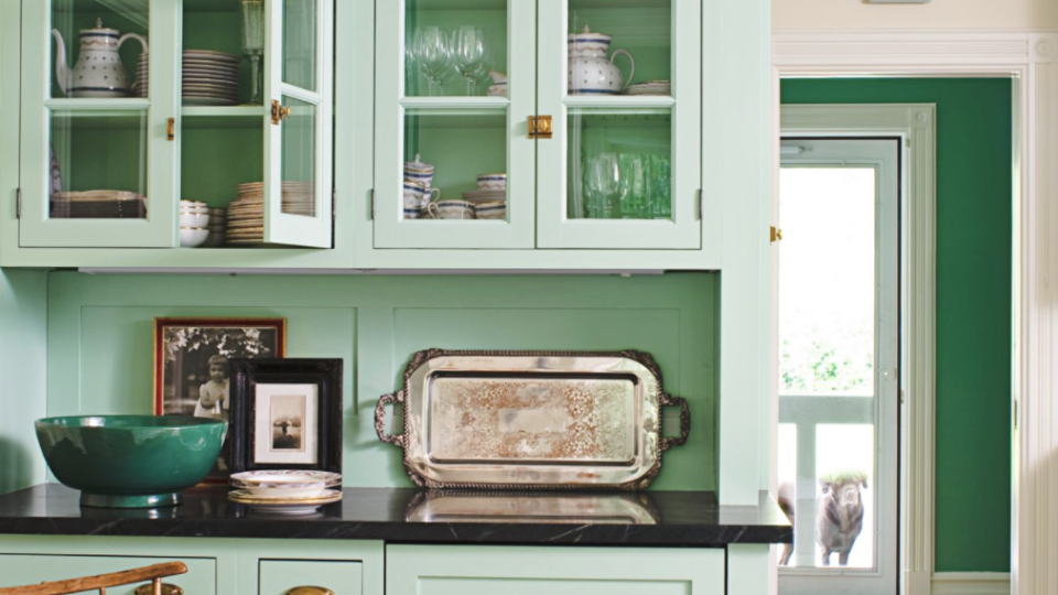 retro kitchens ideas mint green furniture