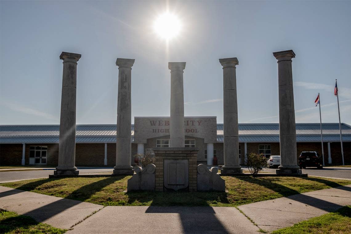 Webb City High School entrance, where Rezwan attended in Webb City, Missouri.