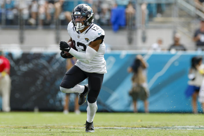 Jaguars receiver Christian Kirk is coming off a quiet game, which presents an opportunity to trade for him in fantasy leagues. (Photo by David Rosenblum/Icon Sportswire via Getty Images)