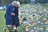 <p>Shortly after Prince Philip's death, Prince Charles and Camilla visited the gardens of Marlborough House to view the flowers and messages left by members of the public in his honor. </p>