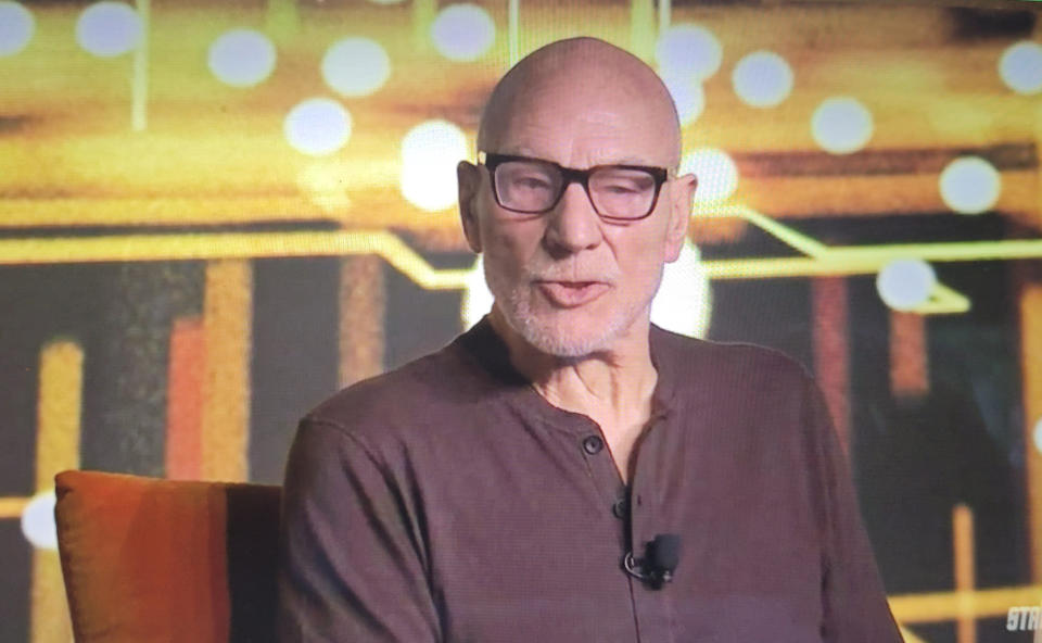 Patrick Stewart on-stage during Star Trek Day event - Credit: Courtesy of Dominic Patten