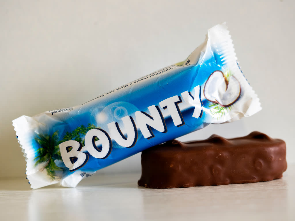 Bounty is the most unloved in a box of Celebrations with over half (52%) of Brits claiming it's their least loved chocolate. (Getty Images)