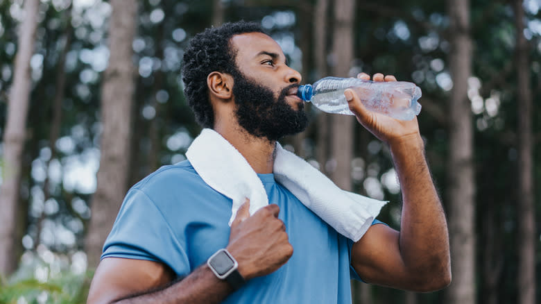 Man drinking water