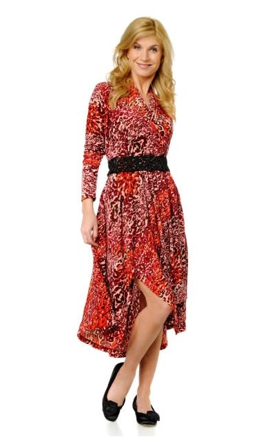 American Glamour Badgley Mischka Wrap Dress with Rope Belt, $114.90