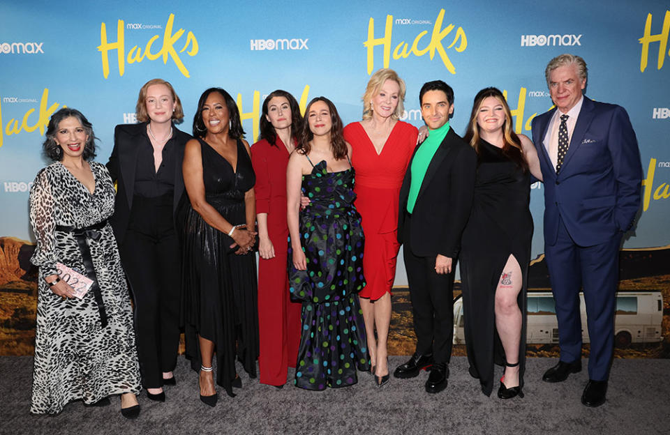 Rose Abdoo, Hannah Einbinder, Angela E. Gibbs, Jen Statsky, Lucia Aniello, Jean Smart, Paul W. Downs, Megan Stalter and Christopher McDonald - Credit: David Livingston/FilmMagic