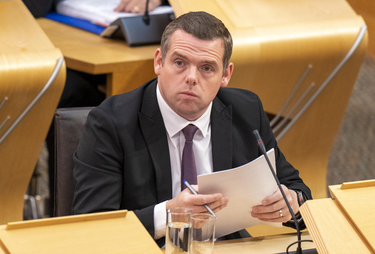 Scottish Conservative leader Douglas Ross accused the SNP of ‘sickening cynicism and self-interest’ (Jane Barlow/PA)