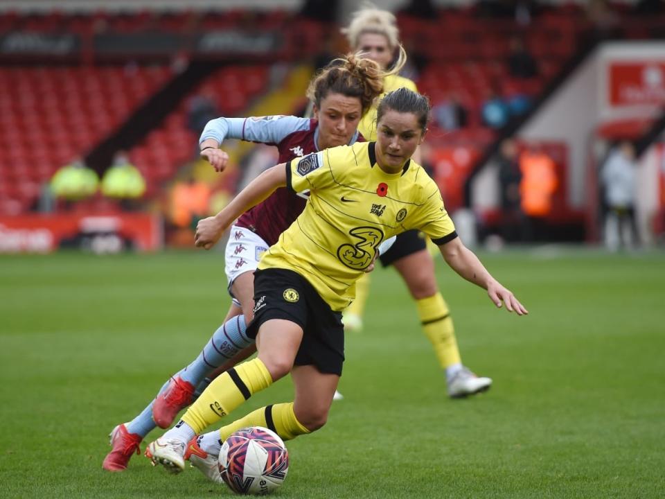 Canadian Jessie Fleming's second career FA WSL goal helped Chelsea secure a fifth straight win on Saturday and match Arsenal with 15 points atop the WSL table. (@ChelseaFCW/Twitter - image credit)