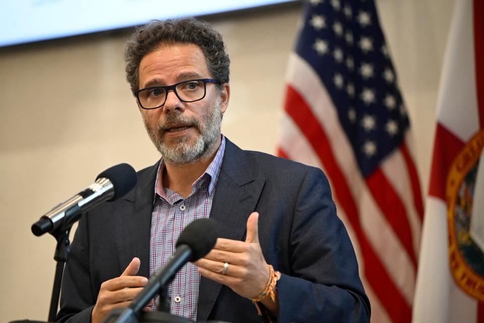 Guillermo Franco, managing director at Guy Carpenter Insurance Reinsurance, who discussed innovative services in the insurance industry during the center’s 2024 Hurricane Season Forecast Day program, April 4.