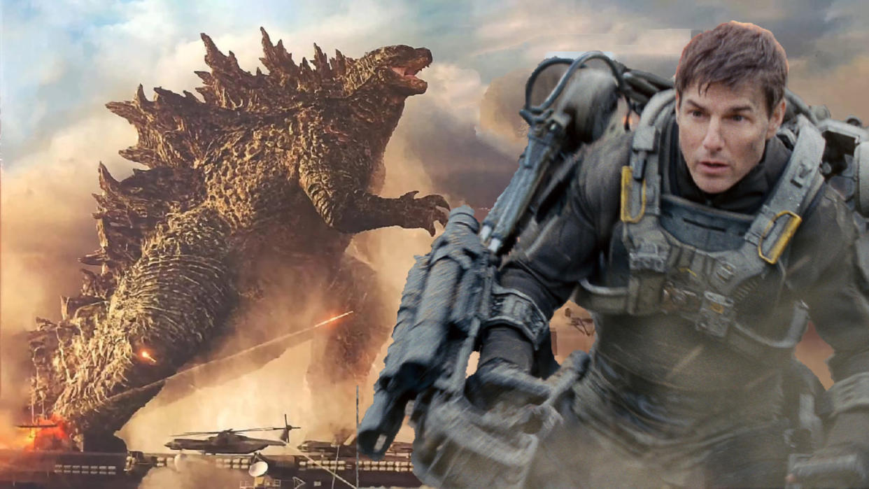  Godzilla from Godzilla vs. Kong and Tom Cruise from Edge of Tomorrow 