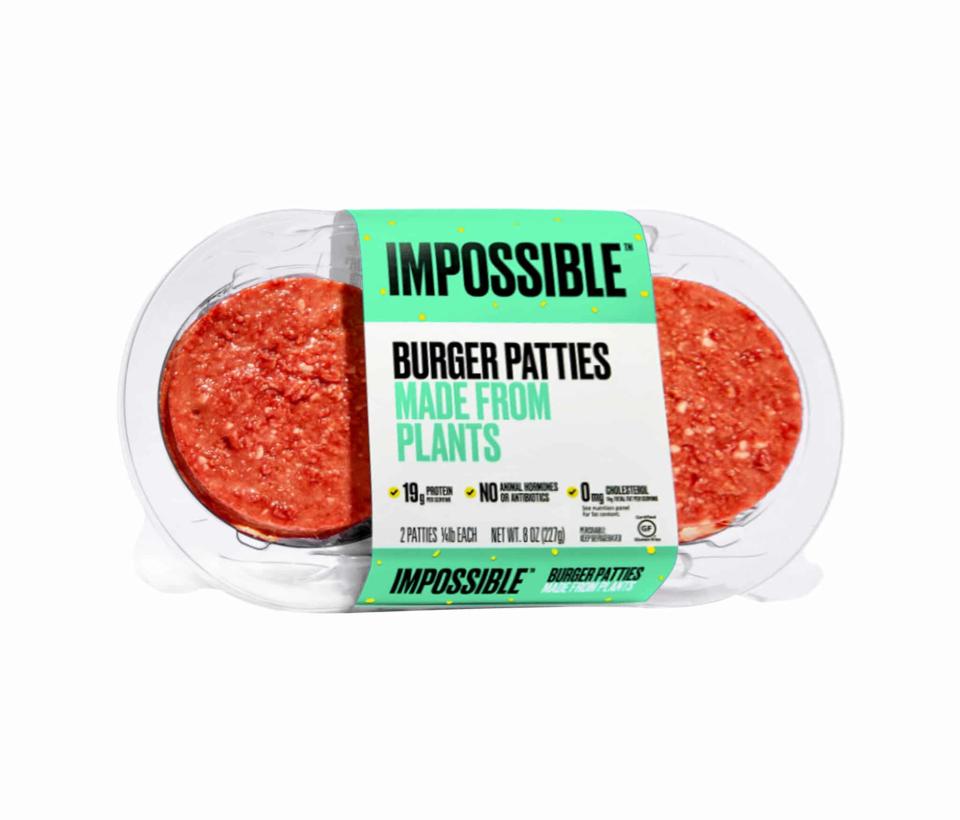 <p><a href="https://gtfoitsvegan.com/product/impossible-1-4-pount-burger-2-patties/" rel="nofollow noopener" target="_blank" data-ylk="slk:Shop Now;elm:context_link;itc:0;sec:content-canvas" class="link ">Shop Now</a></p><p>Impossible Burger Patties</p><p>$12.49</p><p>gtfoitsvegan.com</p><span class="copyright">GTFO It's Vegan</span>