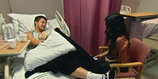 Rob's family comforted him after he was hospitalised.