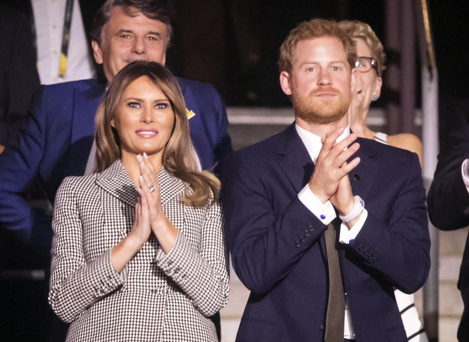 Prince Harry sat next to Melania Trump. (Photo Danny Lawson/PA Wire)