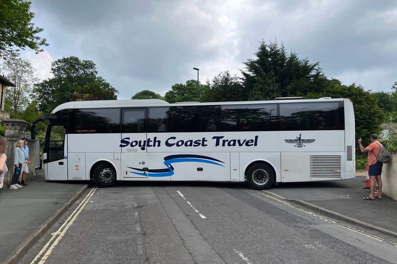 The coach turning around on Sydney Road in Bath -Credit:Keir Cooper