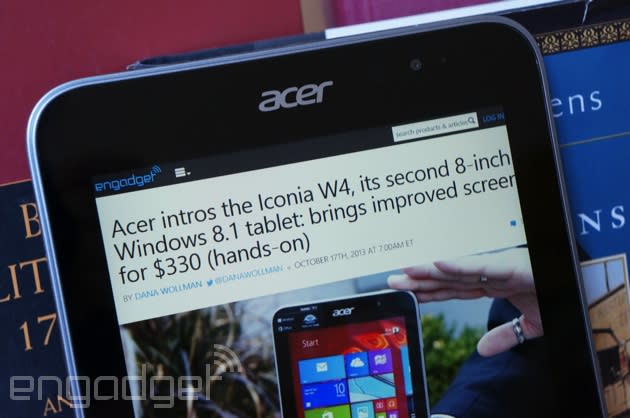 Acer Iconia W4 browsing