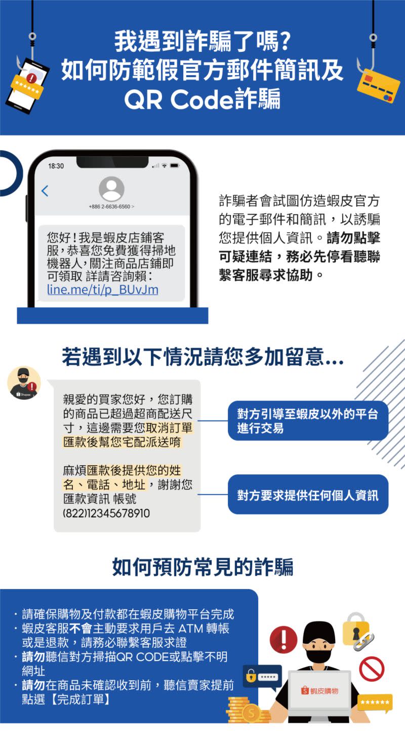 ▲目前平台上亦全面進行防詐騙宣導，在每個聊聊頁面提醒用戶切勿掃描不明QR Code和外部連結點擊警示系統。（圖／品牌提供）