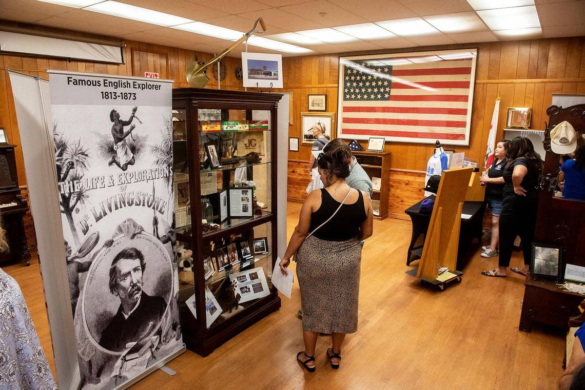 People walk through the Livingston Historical Museum during the City of Livingston’s centennial celebration in Livingston, Calif., on Sunday, Sept. 11, 2022.