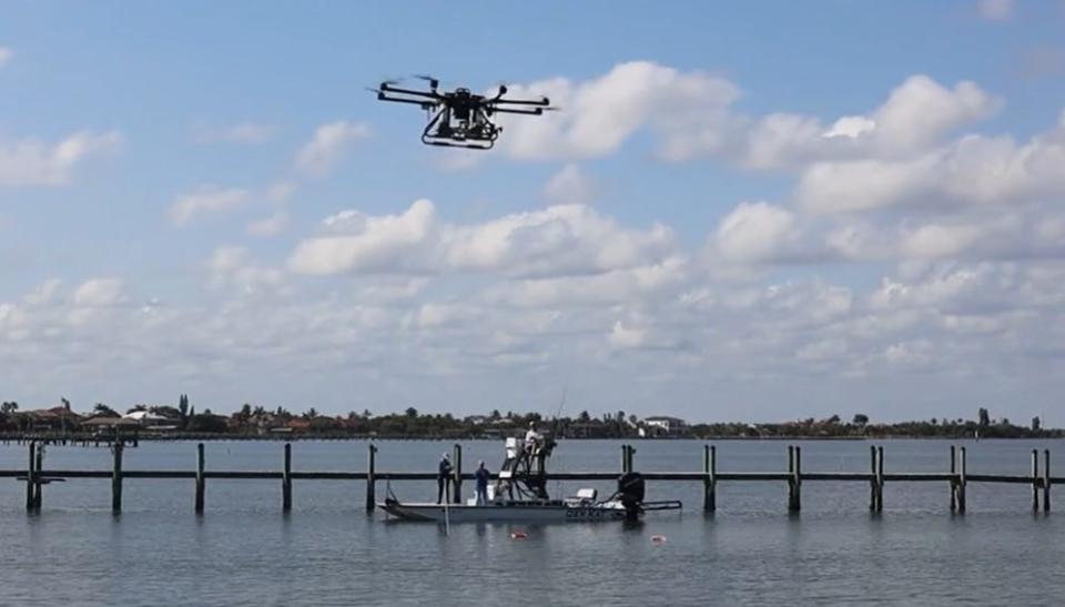 Researchers at University of Florida are using high-tech drones to spread baby oysters in the Indian River Lagoon.