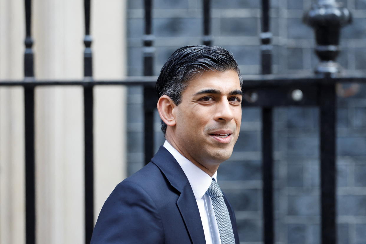 British Chancellor of the Exchequer Rishi Sunak leaves Downing Street on the day of the Spring Statement, in London, Britain, March 23, 2022. REUTERS/Peter Cziborra