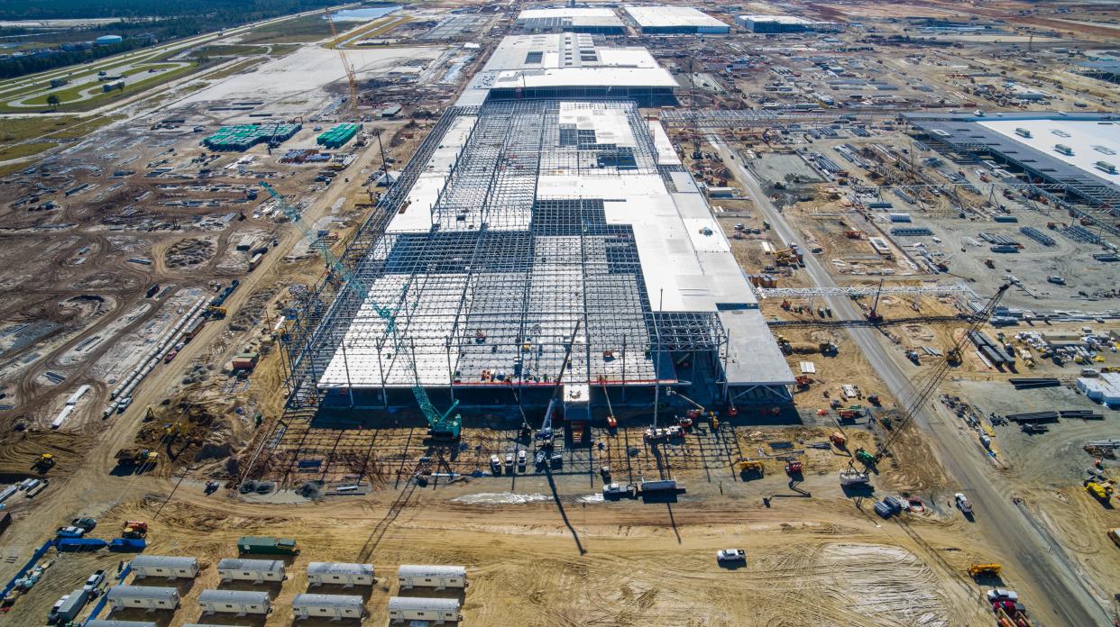 The photo shows construction of Hyundai Motor Group Metaplant America, which will have a St. Joseph's/Candler facility on site.