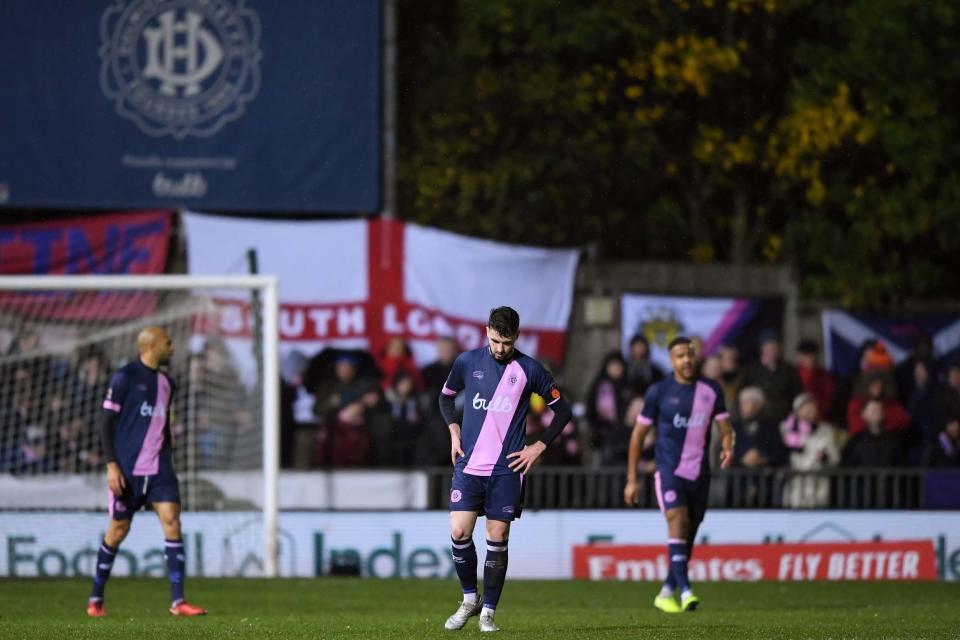 Hamlet's cup run came to an end after they were beaten 4-1 by the League Two outfit: Getty Images