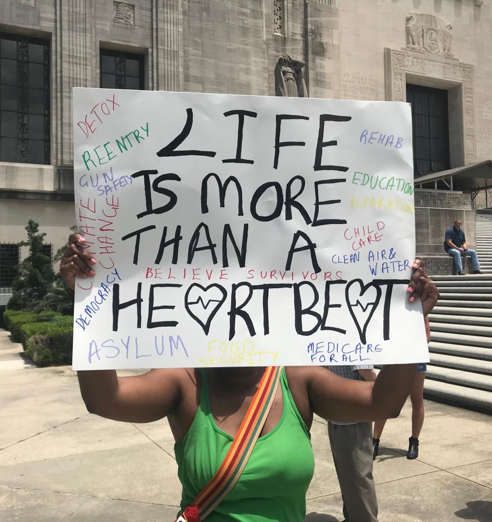 Protesters were at the Capitol on May 21 to oppose the fetal heartbeat abortion banning abortions after six weeks.