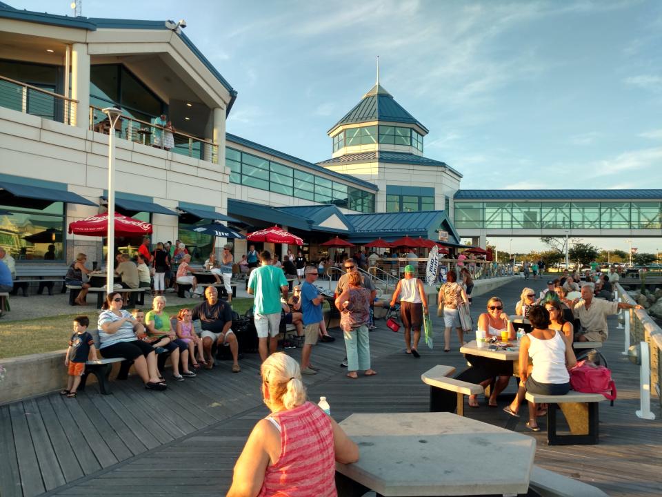 Visitors enjoy the waterfront at the Cape May-Lewes Ferry terminal in Lower Township. Dining and other amenities are being improved, in partnership with Exit 0.