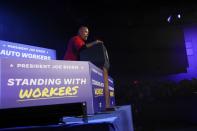 U.S. President Biden delivers remarks to UAW union members in Belvidere, Illinois