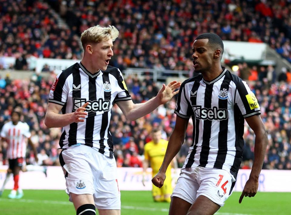 Crucial blow: Alexander Isak's second goal immediately after half-time sunk Sunderland hopes (REUTERS)