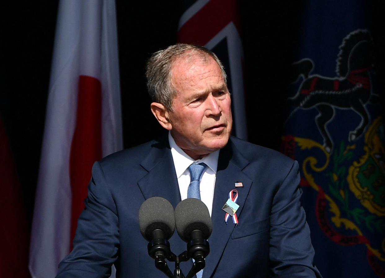 Former President George W. Bush speaks during a 9/11 commemoration at the Flight 93 National Memorial in Shanksville, Pa. (Mandel Ngan/AFP)