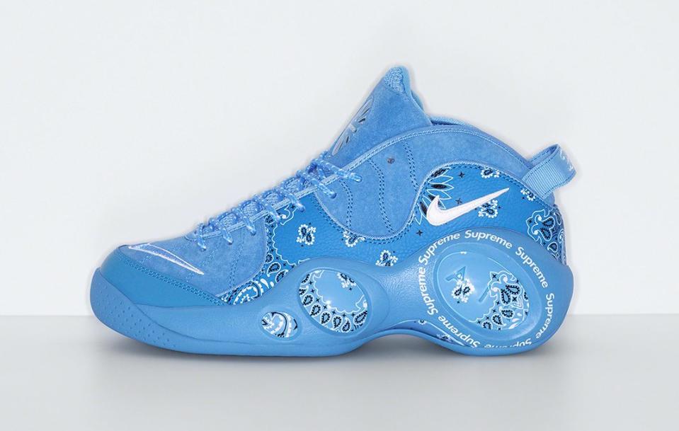 The Supreme x Nike Air Zoom Flight 95 collab in blue. - Credit: Courtesy of Supreme