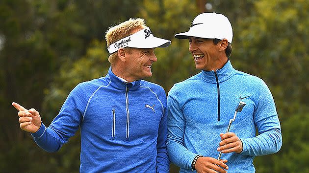All smiles after a scintillating second round for the Danes. Pic: Getty